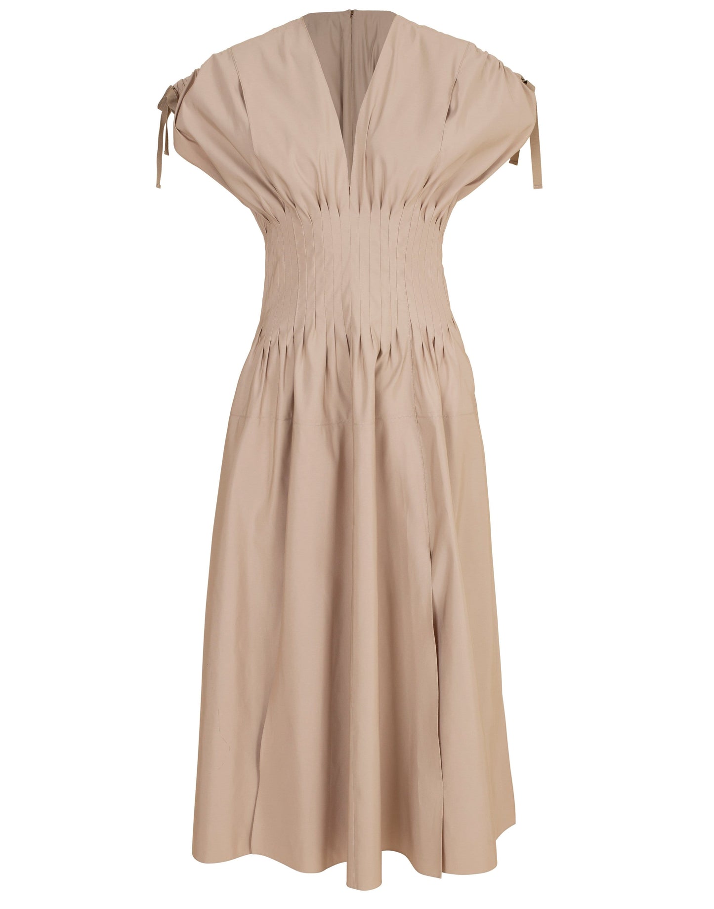 MAISON RABIH KAYROUZ-Silk Faille V-Neck Dress-
