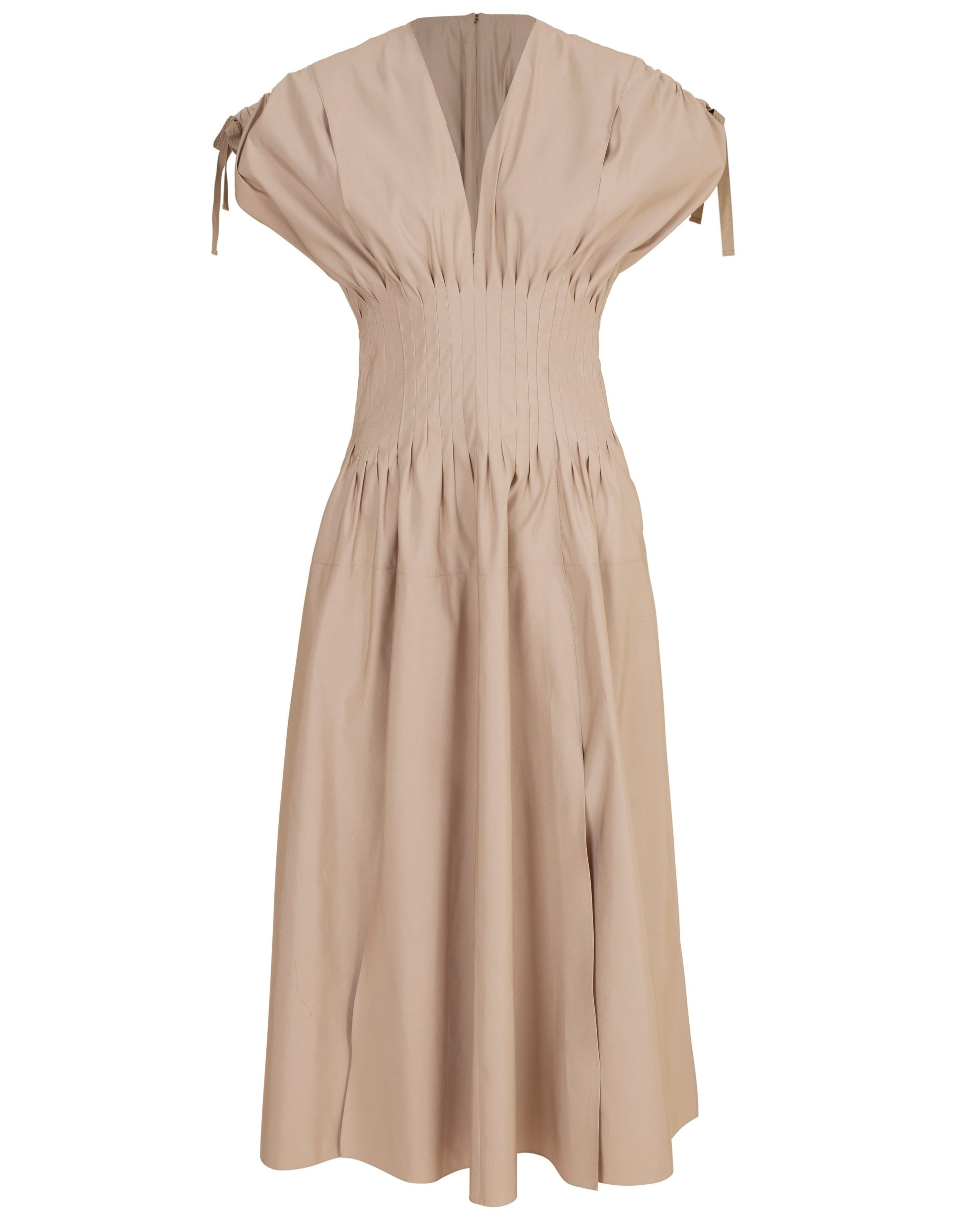 MAISON RABIH KAYROUZ-Silk Faille V-Neck Dress-