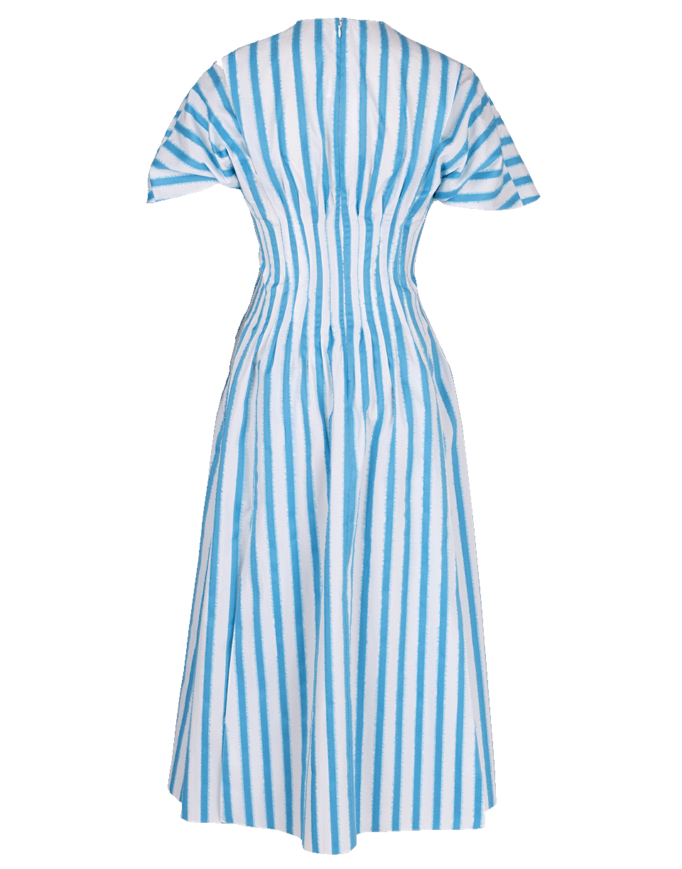 MAISON RABIH KAYROUZ-Stripe Poplin Split Sleeve Dress-