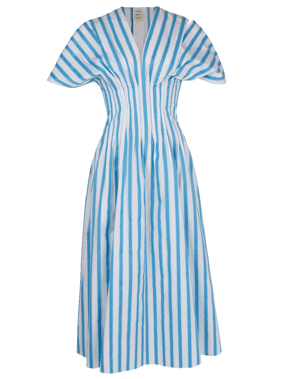 MAISON RABIH KAYROUZ-Stripe Poplin Split Sleeve Dress-