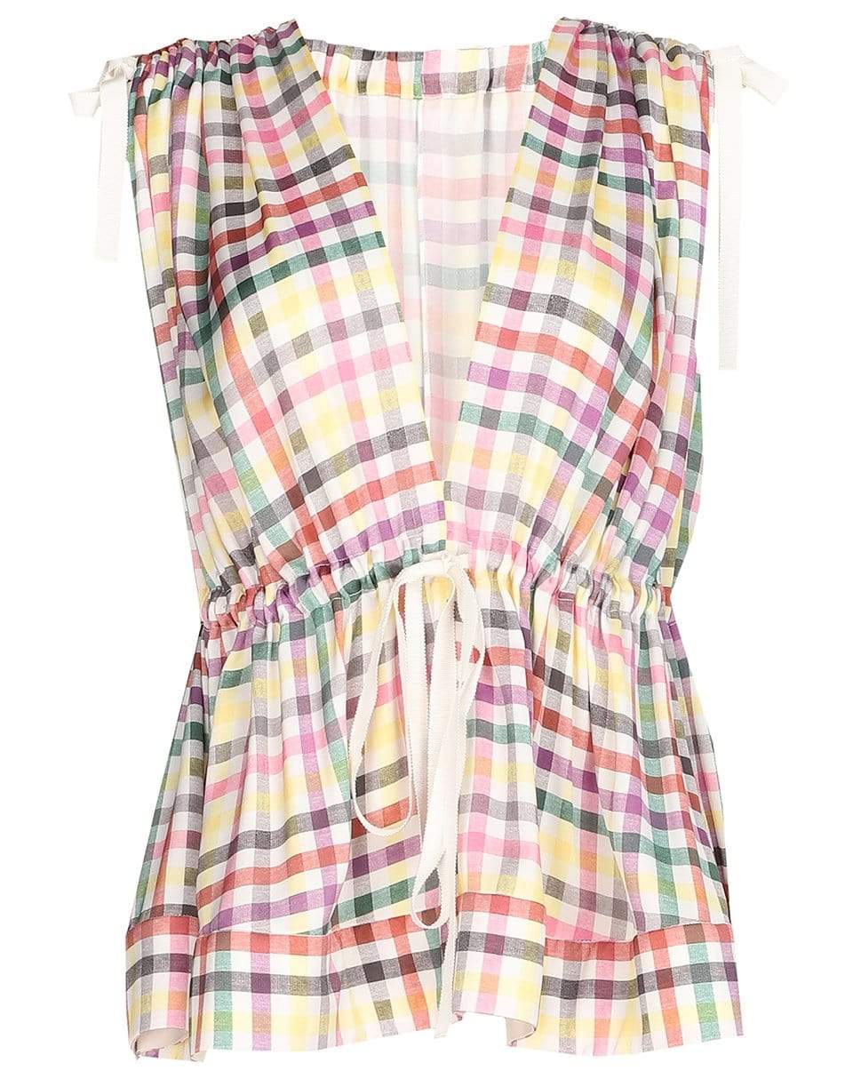 MAISON RABIH KAYROUZ-Deep V-Neck Tie Waist Top-