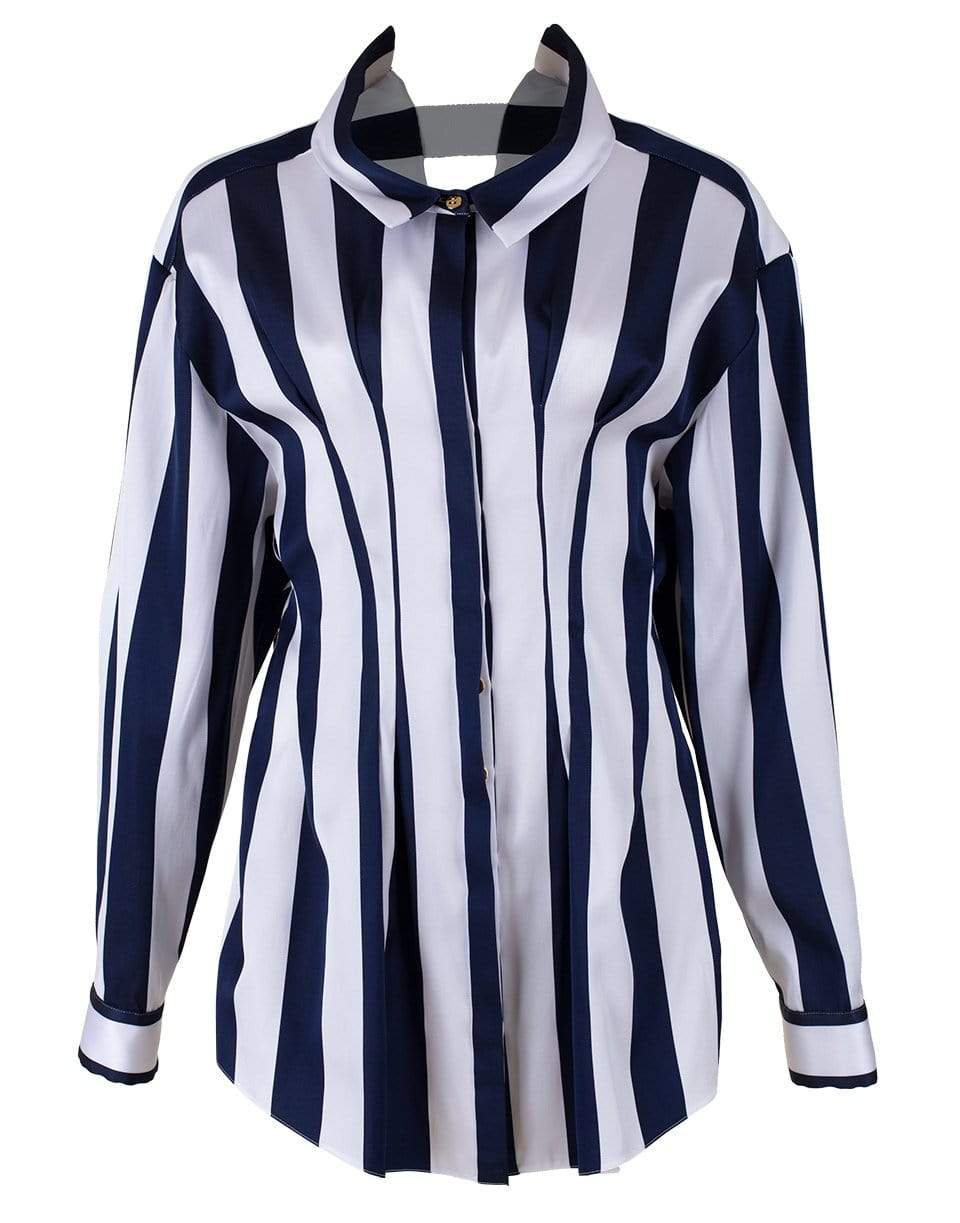MAISON RABIH KAYROUZ-Navy Striped Blouse-