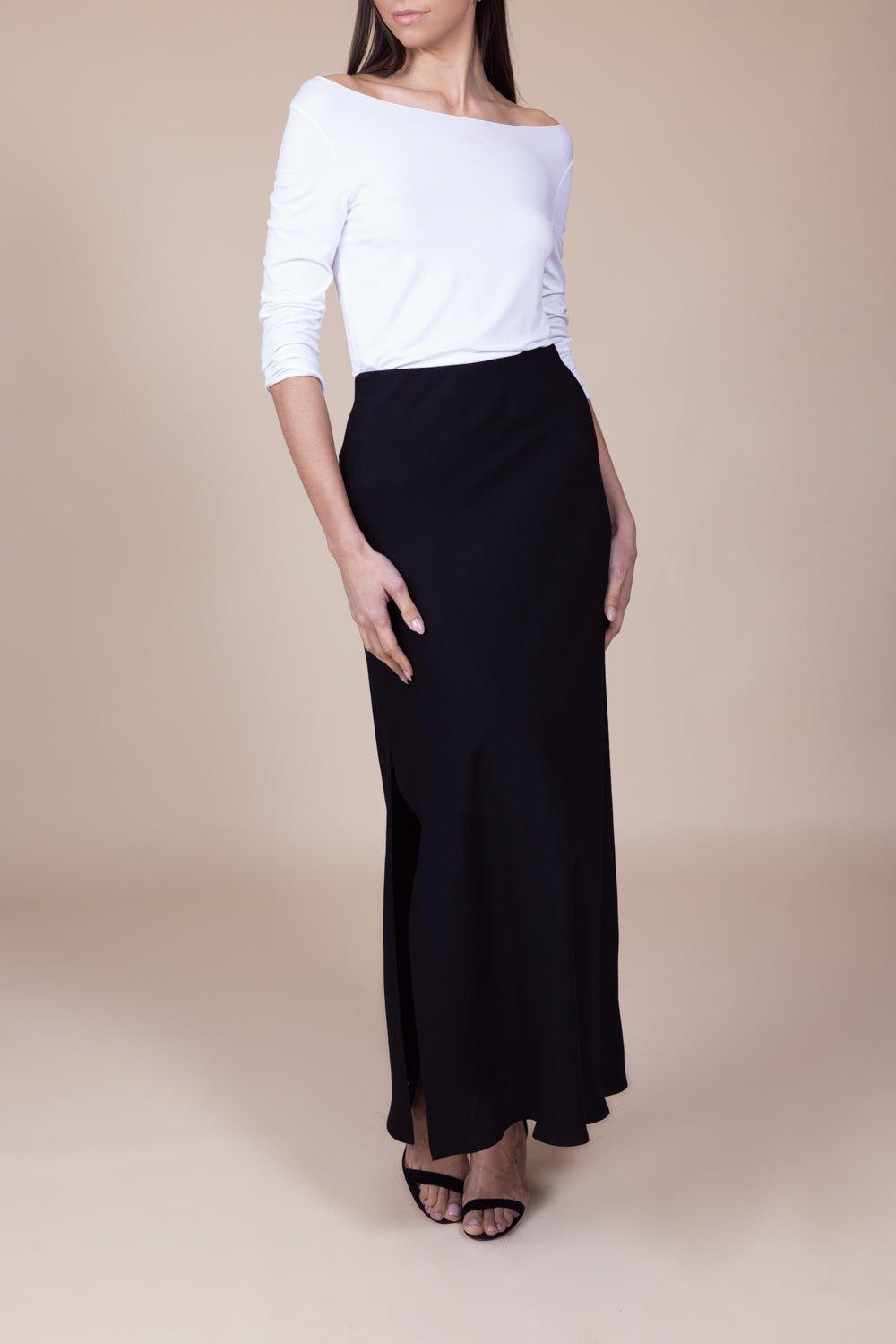 MAJESTIC FILATURES-Three Quarter Sleeve Boatneck Tee - Blanc-