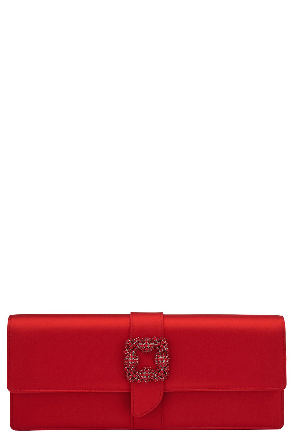 MANOLO BLAHNIK-Capri Long Clutch - Bright Red-BRT RED
