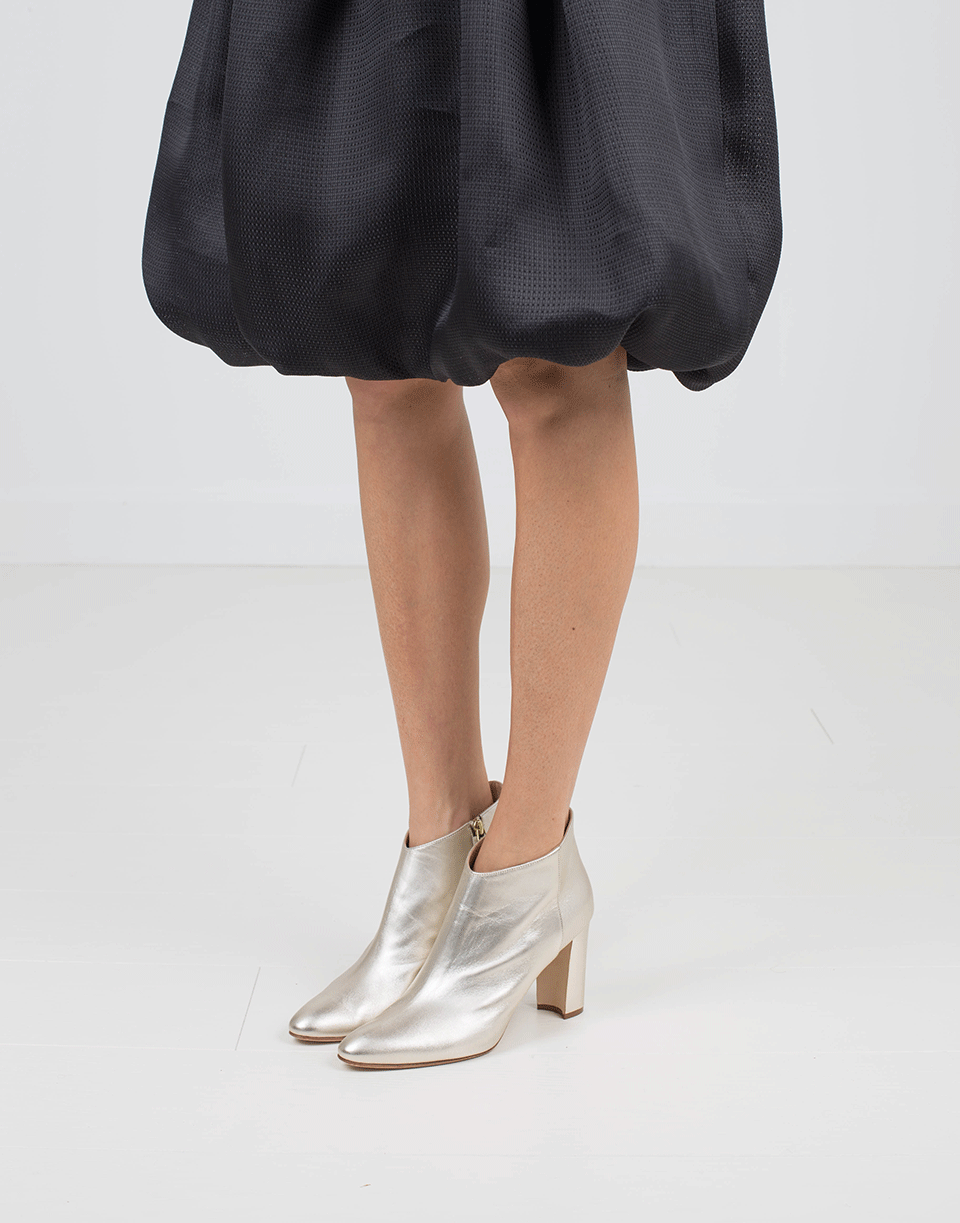 MANOLO BLAHNIK-Brusta Metallic Pointed Toe Bootie-