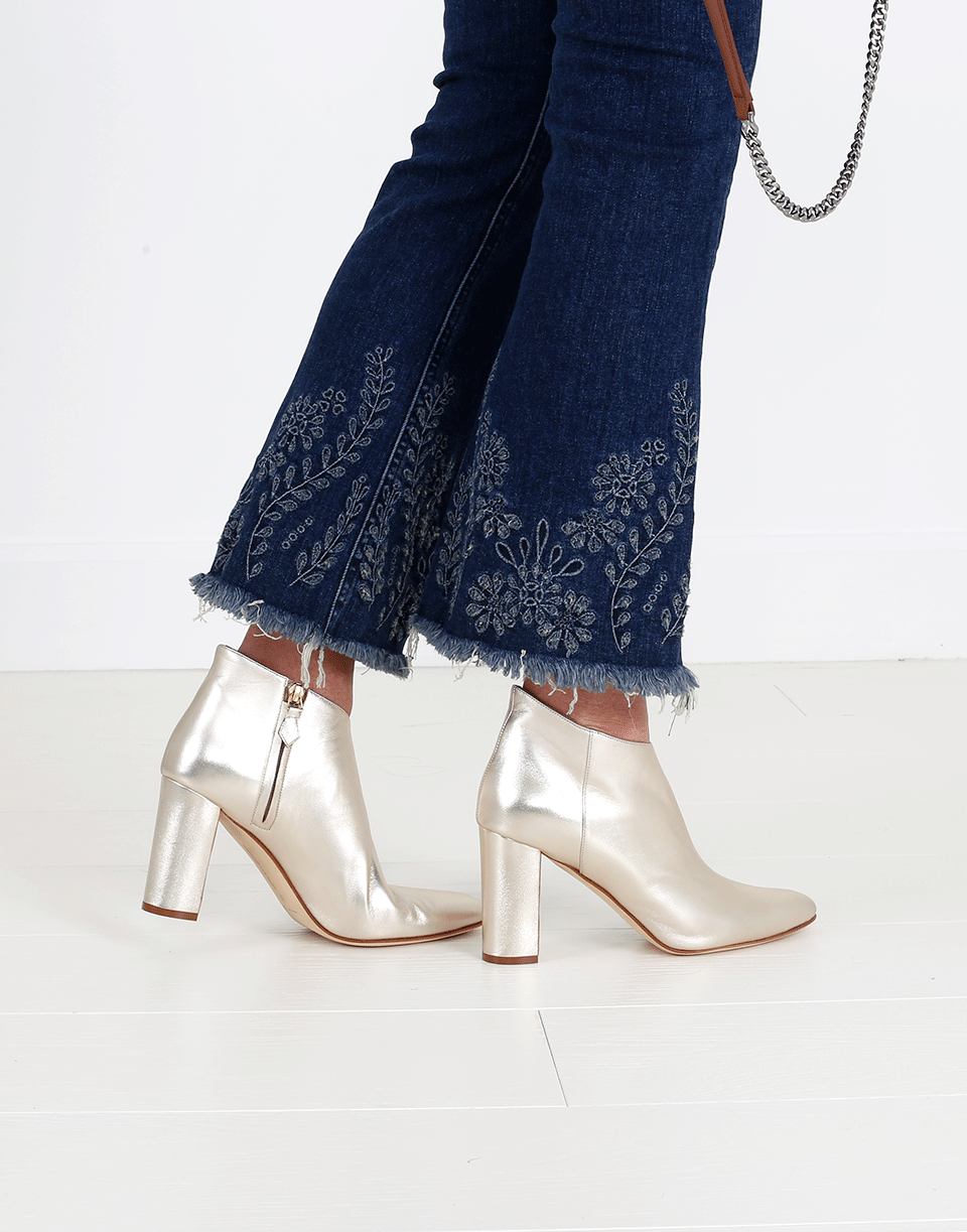 MANOLO BLAHNIK-Brusta Metallic Pointed Toe Bootie-