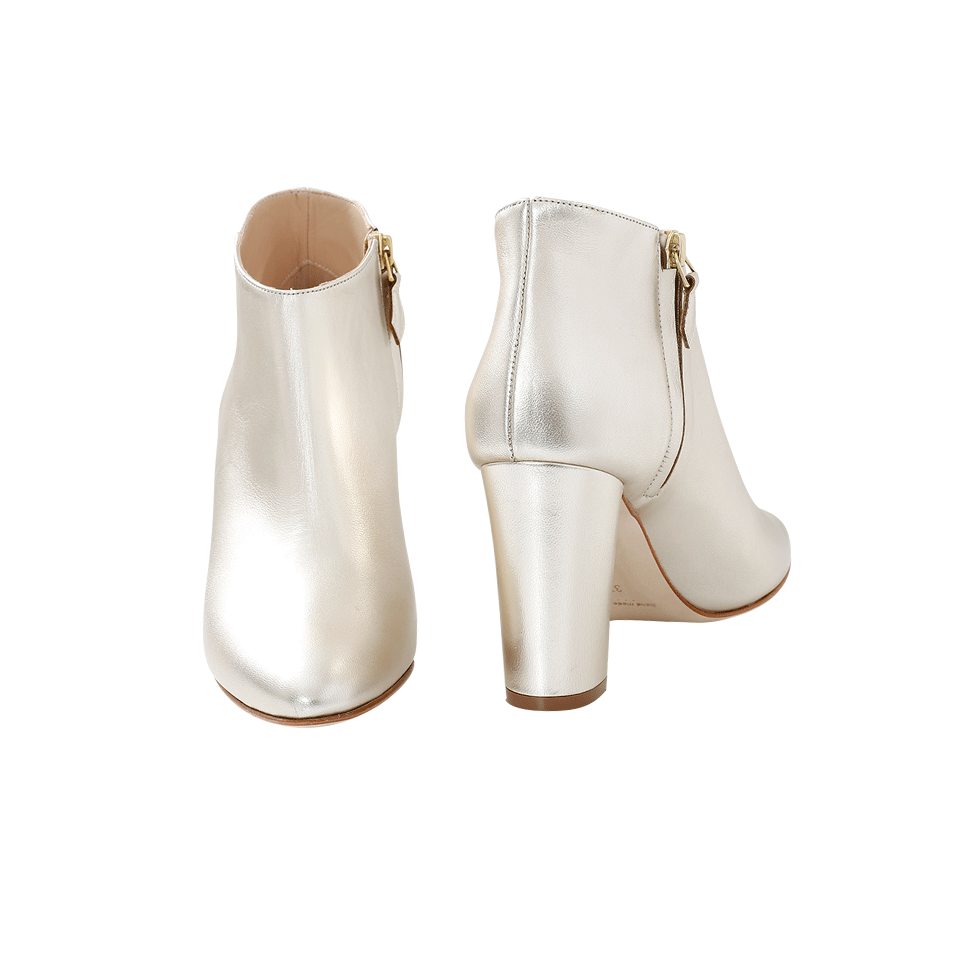 MANOLO BLAHNIK-Brusta Metallic Pointed Toe Bootie-