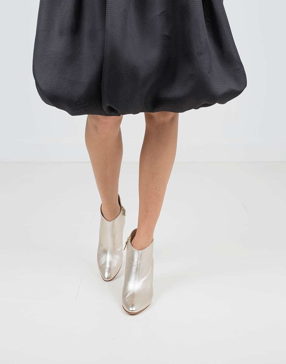 MANOLO BLAHNIK-Brusta Metallic Pointed Toe Bootie-