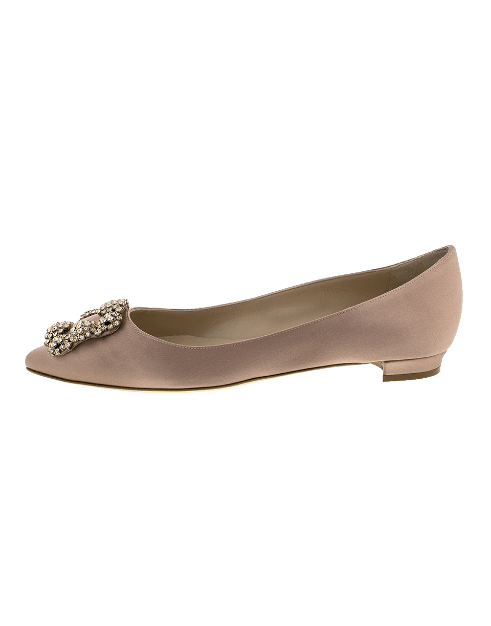 MANOLO BLAHNIK-Jewel Toe Satin Flat Shoe-