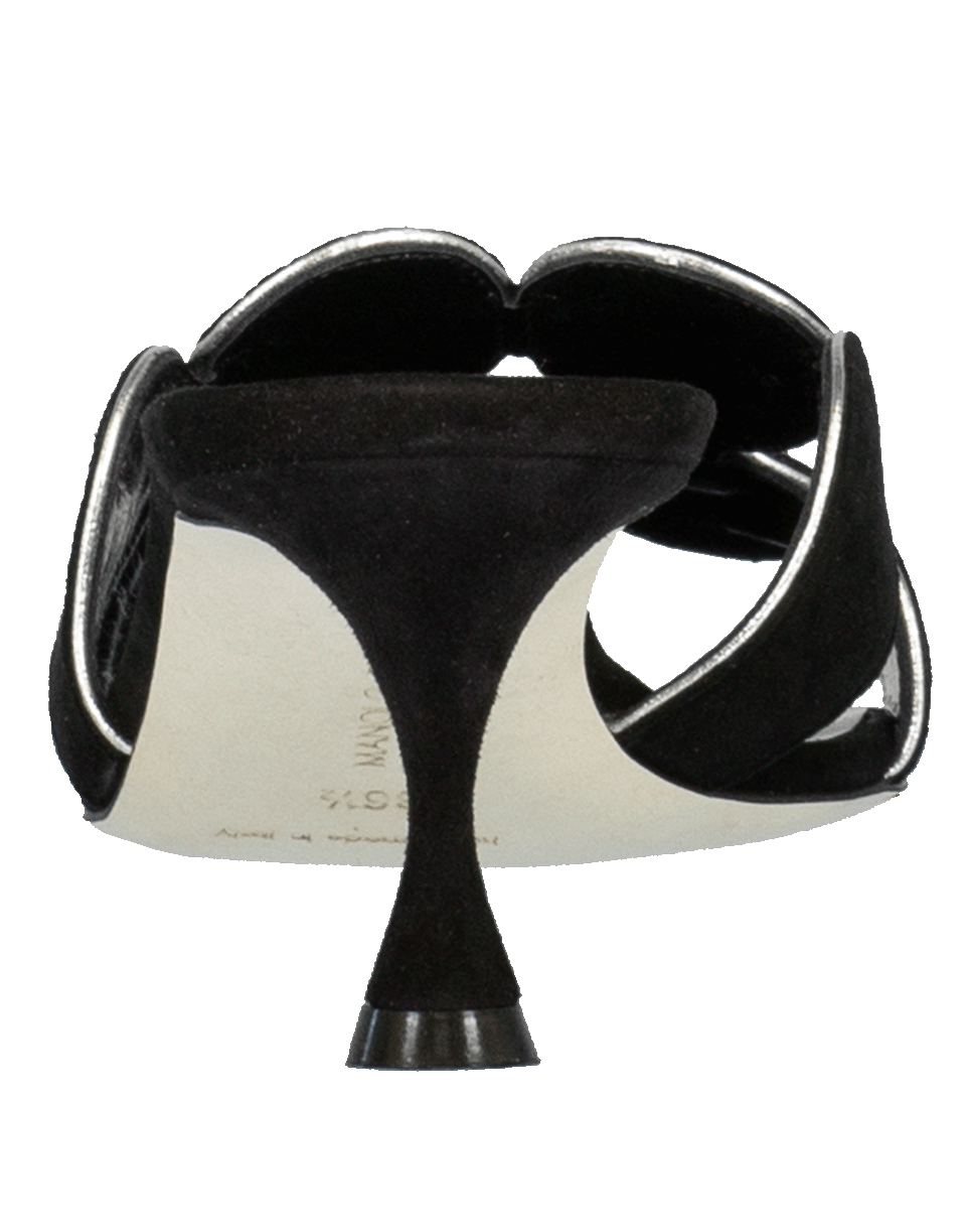 MANOLO BLAHNIK-Suede Hairibal Mule-