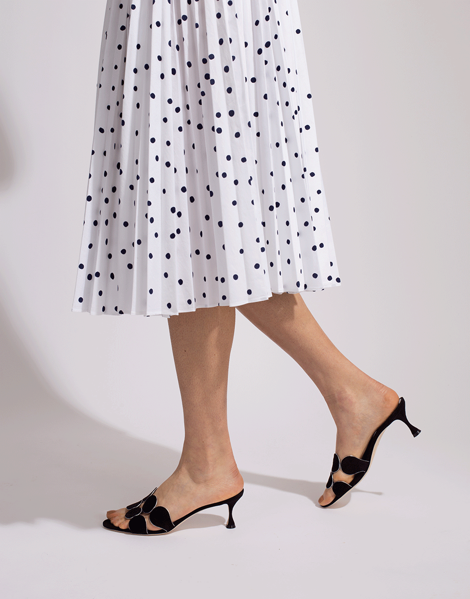 MANOLO BLAHNIK-Suede Hairibal Mule-