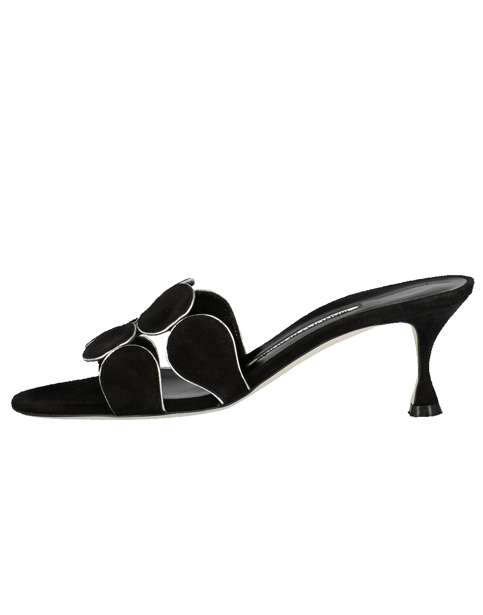 MANOLO BLAHNIK-Suede Hairibal Mule-