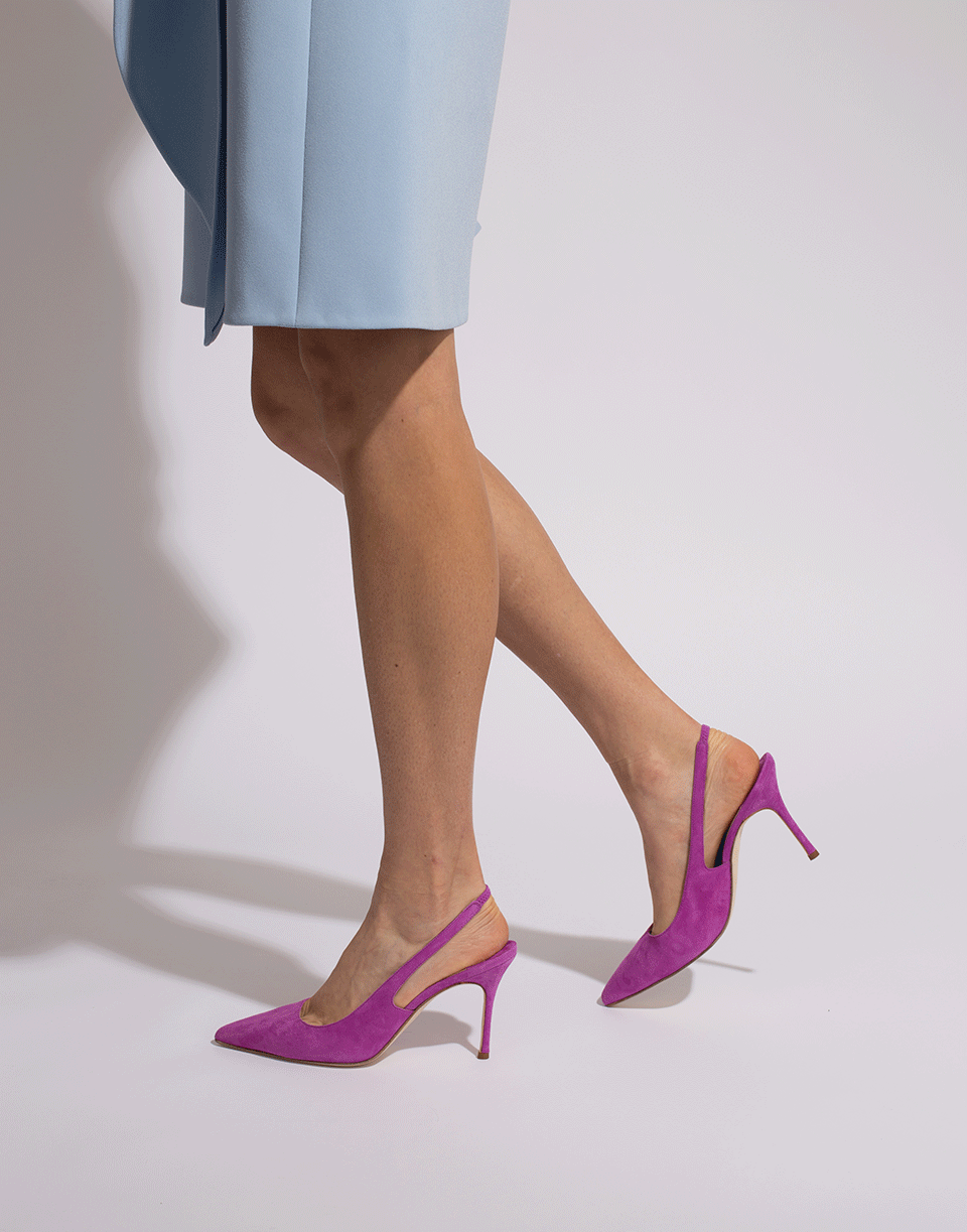 MANOLO BLAHNIK-Allura Suede Slingback-