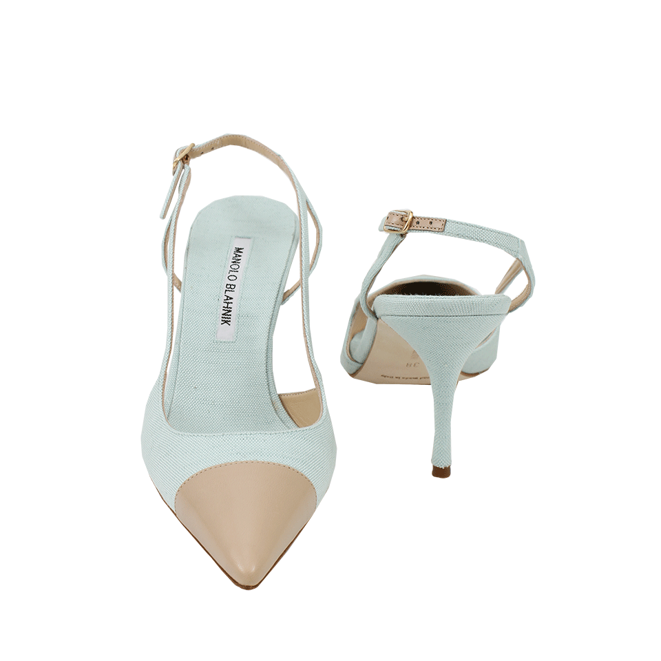MANOLO BLAHNIK-Cap Toe 75MM Slingback-