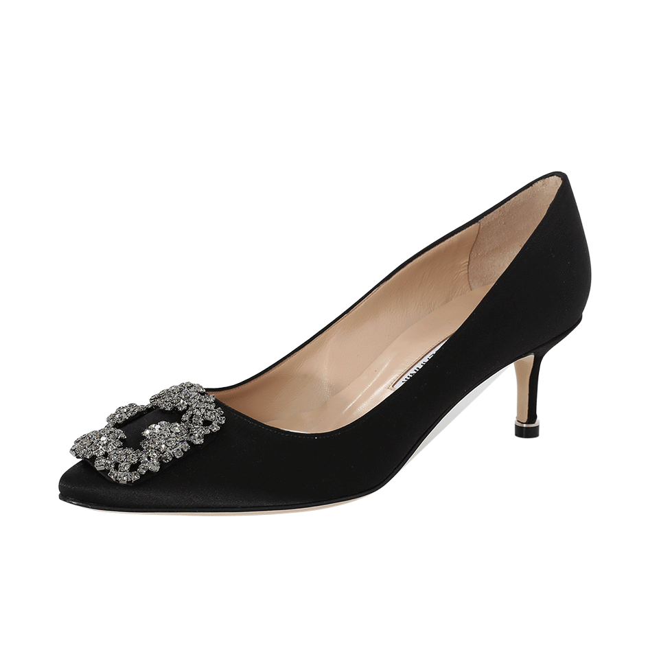 MANOLO BLAHNIK-Jewel Toe Satin Pump-