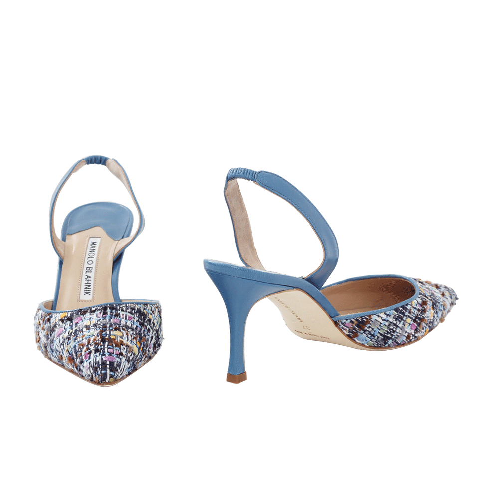 MANOLO BLAHNIK-Carolyne Tweed Slingback Heels-