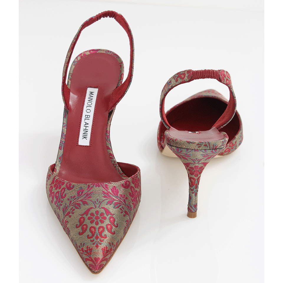 MANOLO BLAHNIK-Carolyne Brocade Slingback-