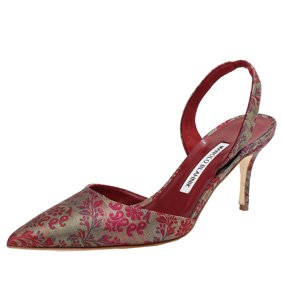 MANOLO BLAHNIK-Carolyne Brocade Slingback-