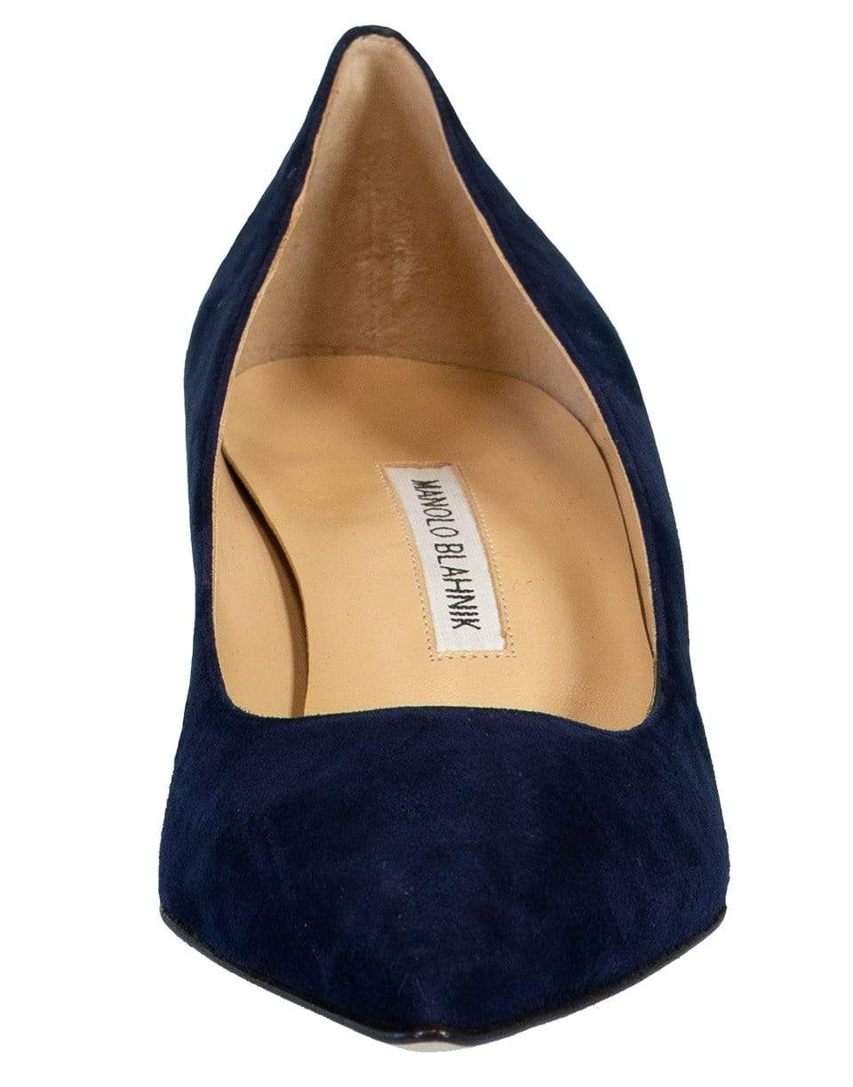 MANOLO BLAHNIK-Navy Srila Suede Pump-