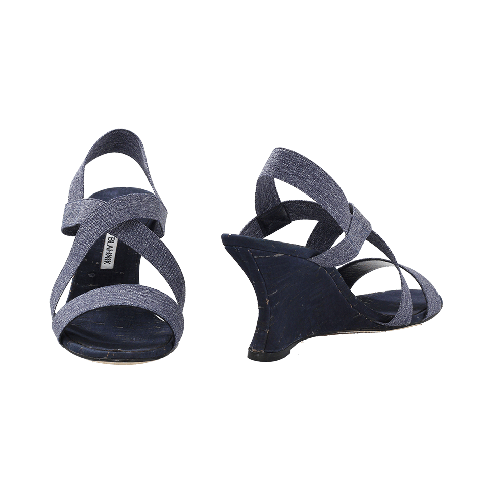 MANOLO BLAHNIK-Terwe Elastic Wedge Sandal-