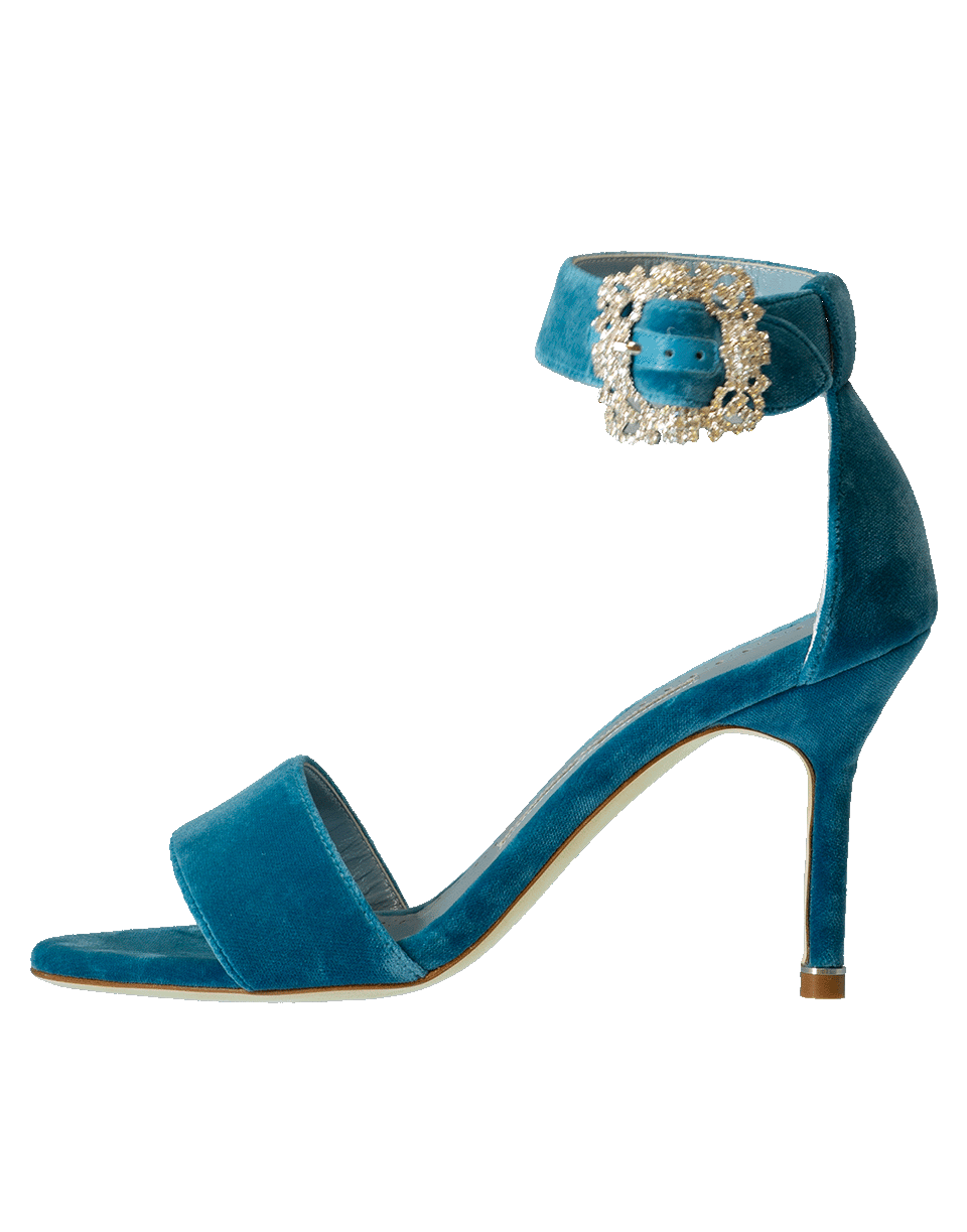 MANOLO BLAHNIK-Velvet Buckle Sandal-