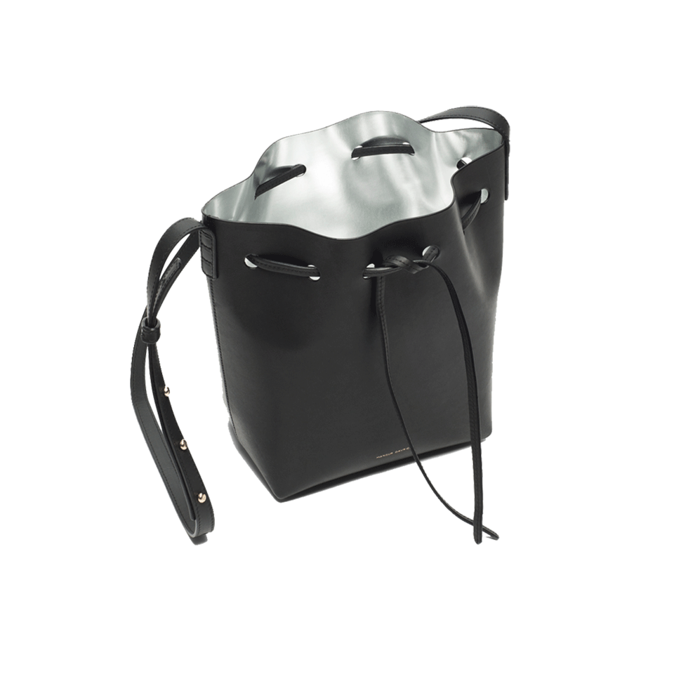 MANSUR GAVRIEL-Mini Mini Bucket Bag-BLK/SLVR