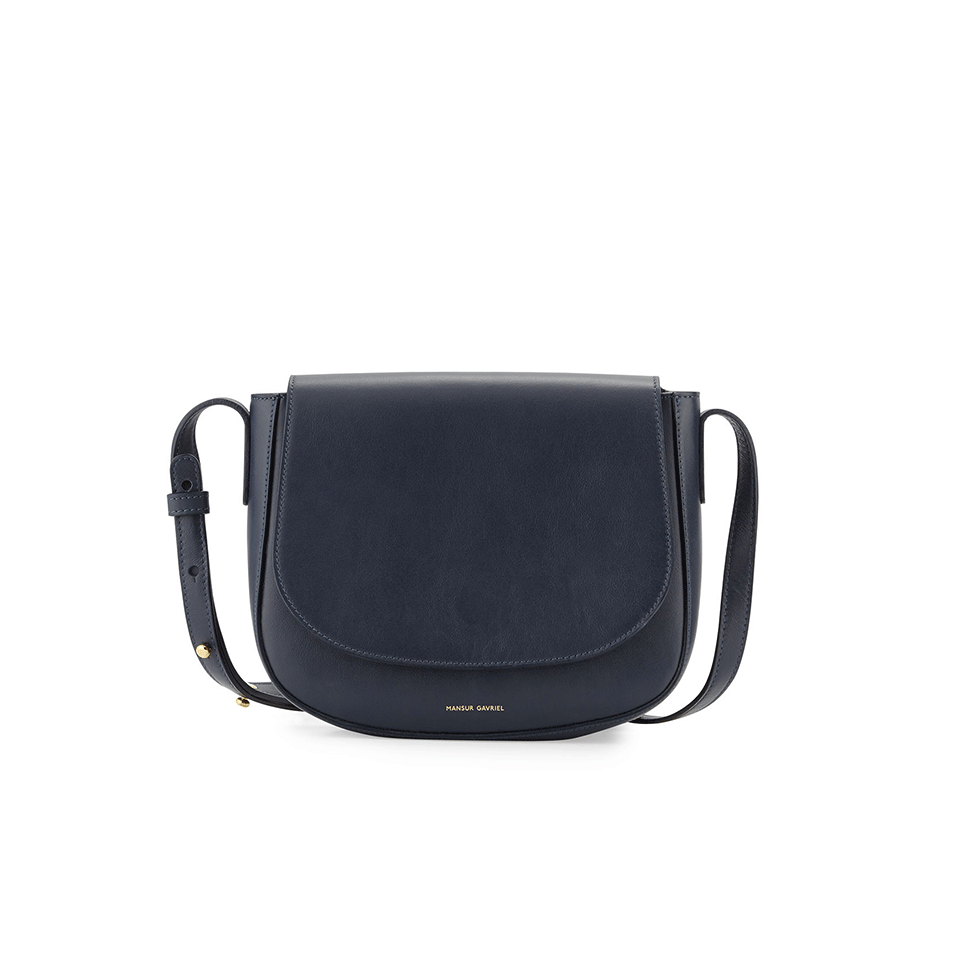 MANSUR GAVRIEL-Calf Leather Crossbody Saddle Bag-
