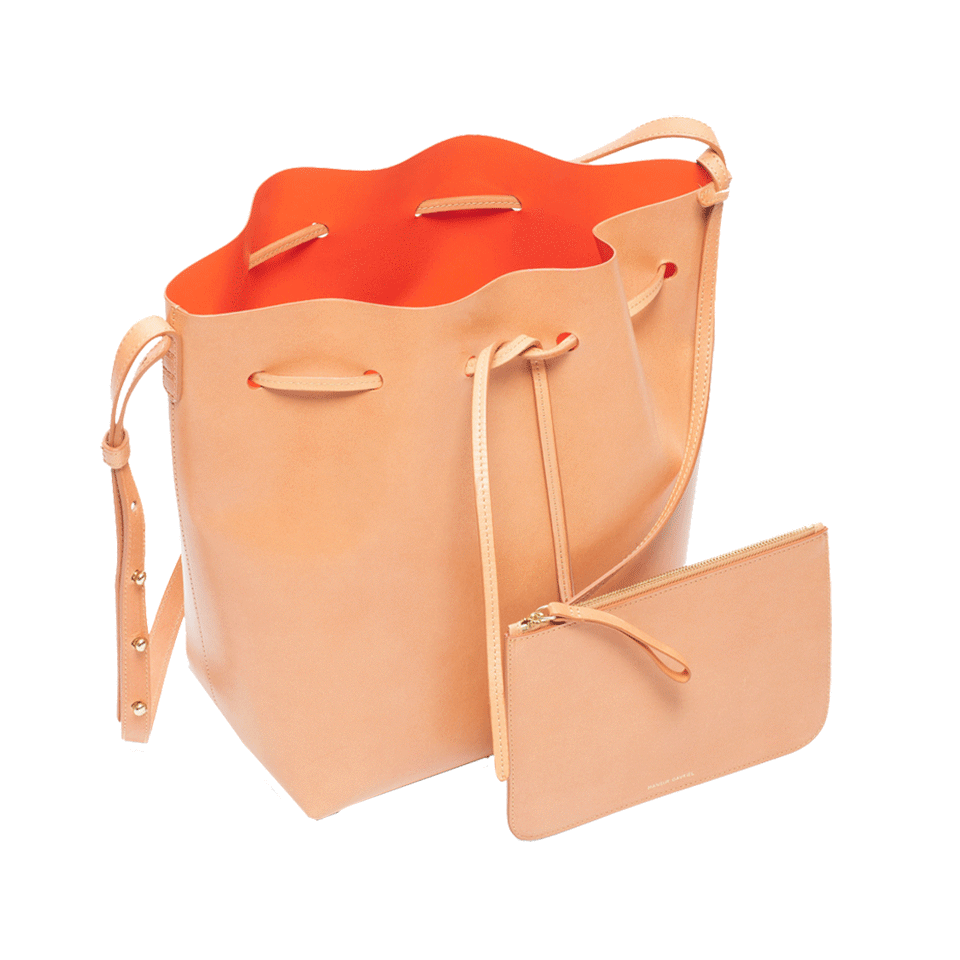 MANSUR GAVRIEL-Vegetable Tan Bucket Bag-CAM/ORNG