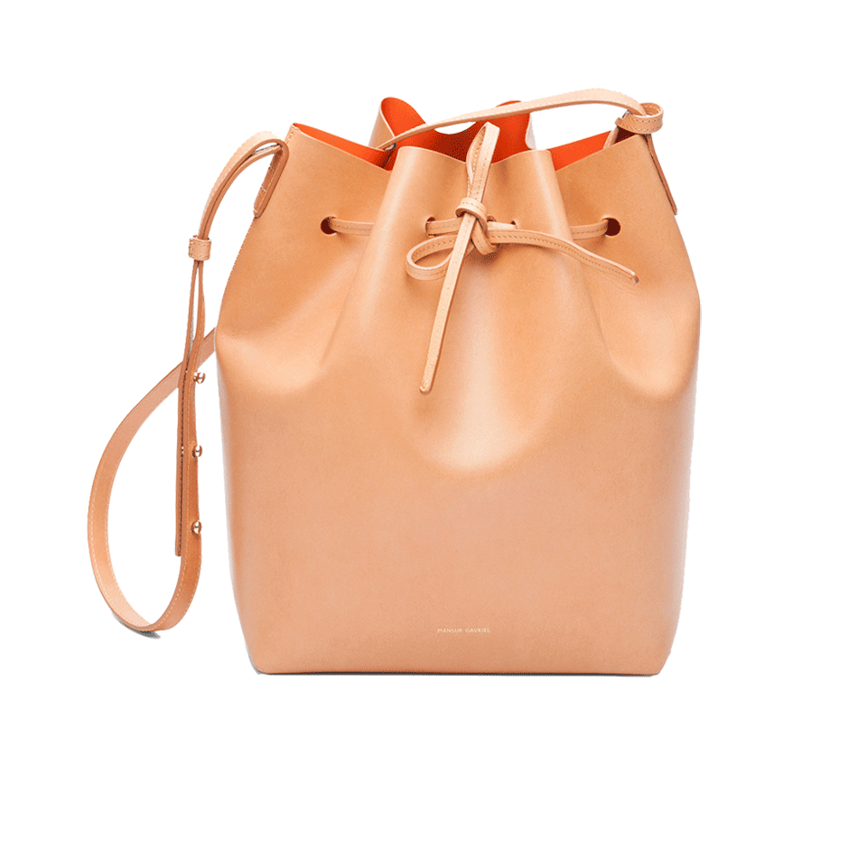 MANSUR GAVRIEL-Vegetable Tan Bucket Bag-CAM/ORNG