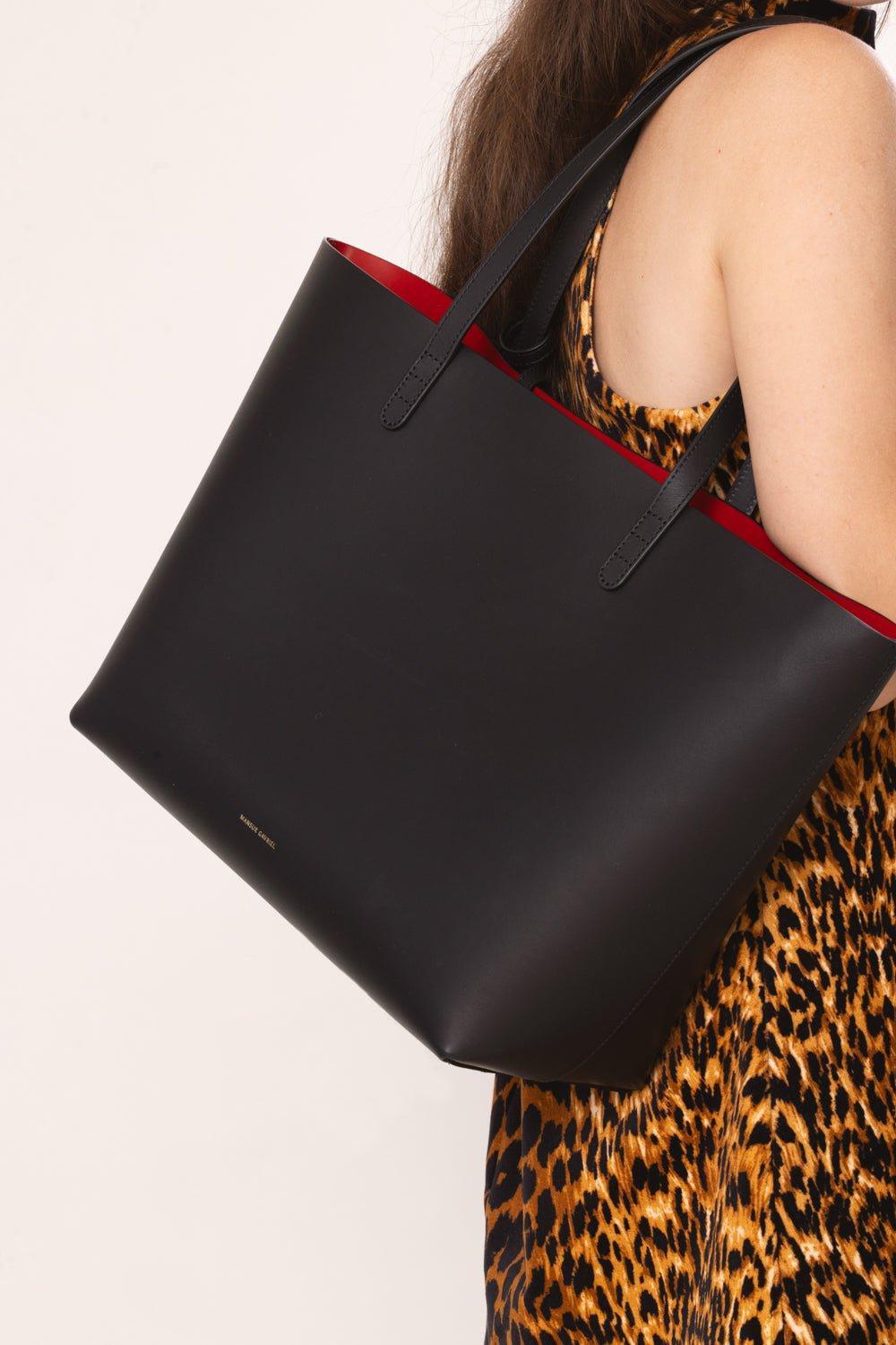 MANSUR GAVRIEL-Large Tote - Black Flamingo-BLK/FLAM