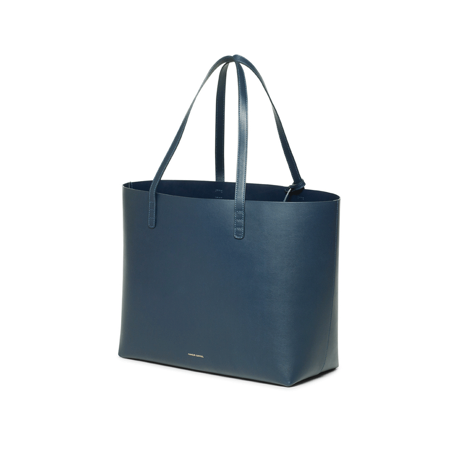 MANSUR GAVRIEL-Large Calf Coated Leather Tote-BLU/BLU
