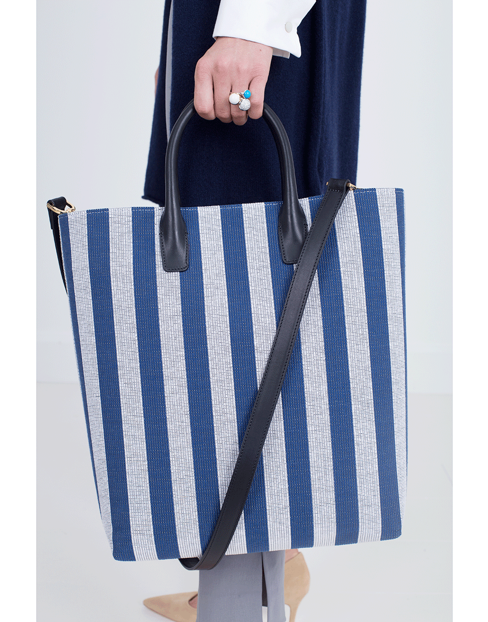 MANSUR GAVRIEL-North South Tote-BLUE/WHT
