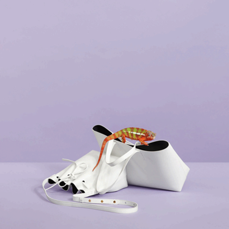 MANSUR GAVRIEL-Small Calf Leather Tote-WHT/BLUE