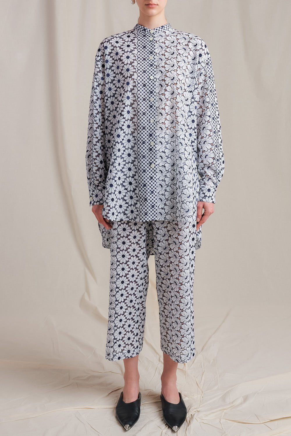 MANTU-Long Sleeve Tie Back Blouse-