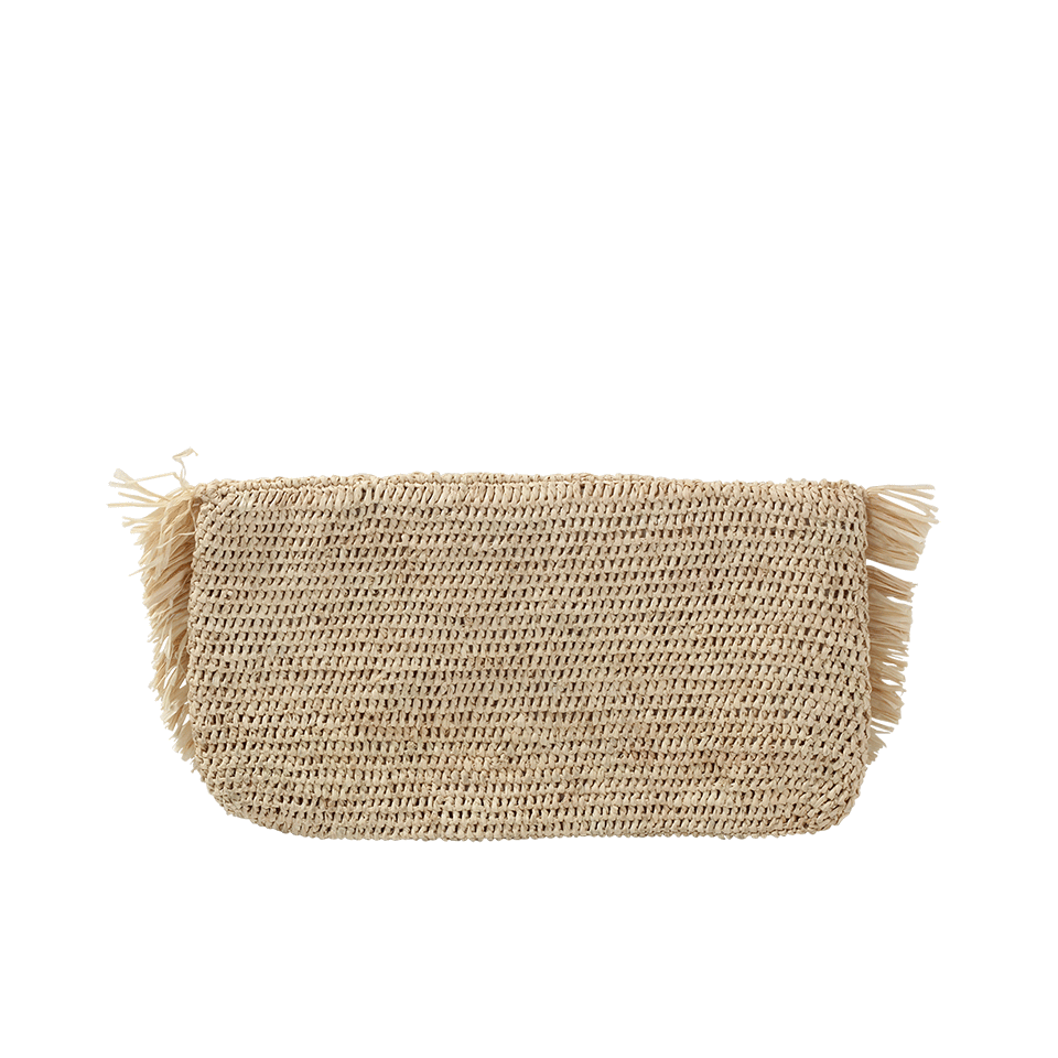 MAR Y SOL-Giselle Scallop Fringe Clutch-NATURAL