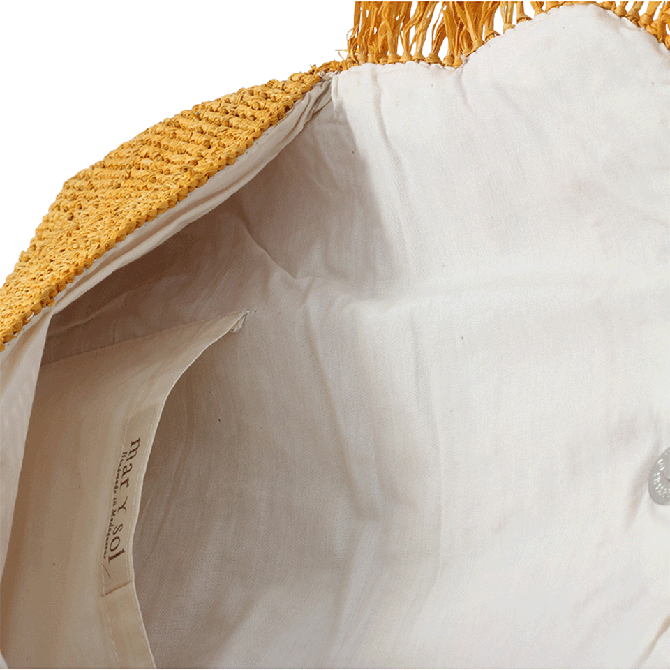 MAR Y SOL-Giselle Scallop Fringe Clutch-SUNFLWR