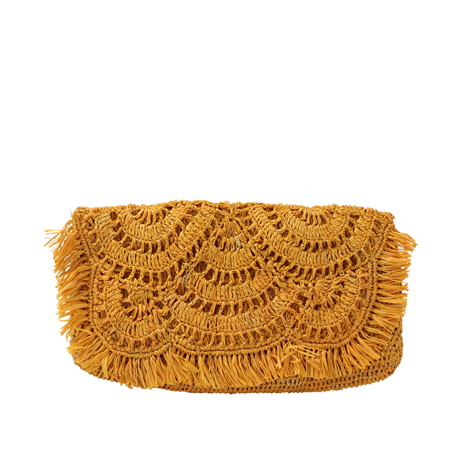 MAR Y SOL-Giselle Scallop Fringe Clutch-SUNFLWR