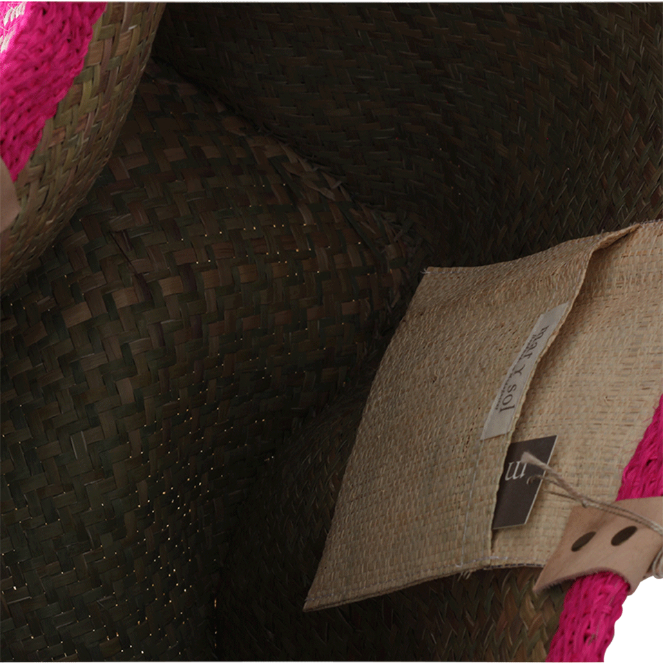 MAR Y SOL-Ibiza Woven Basket Tote-PINK