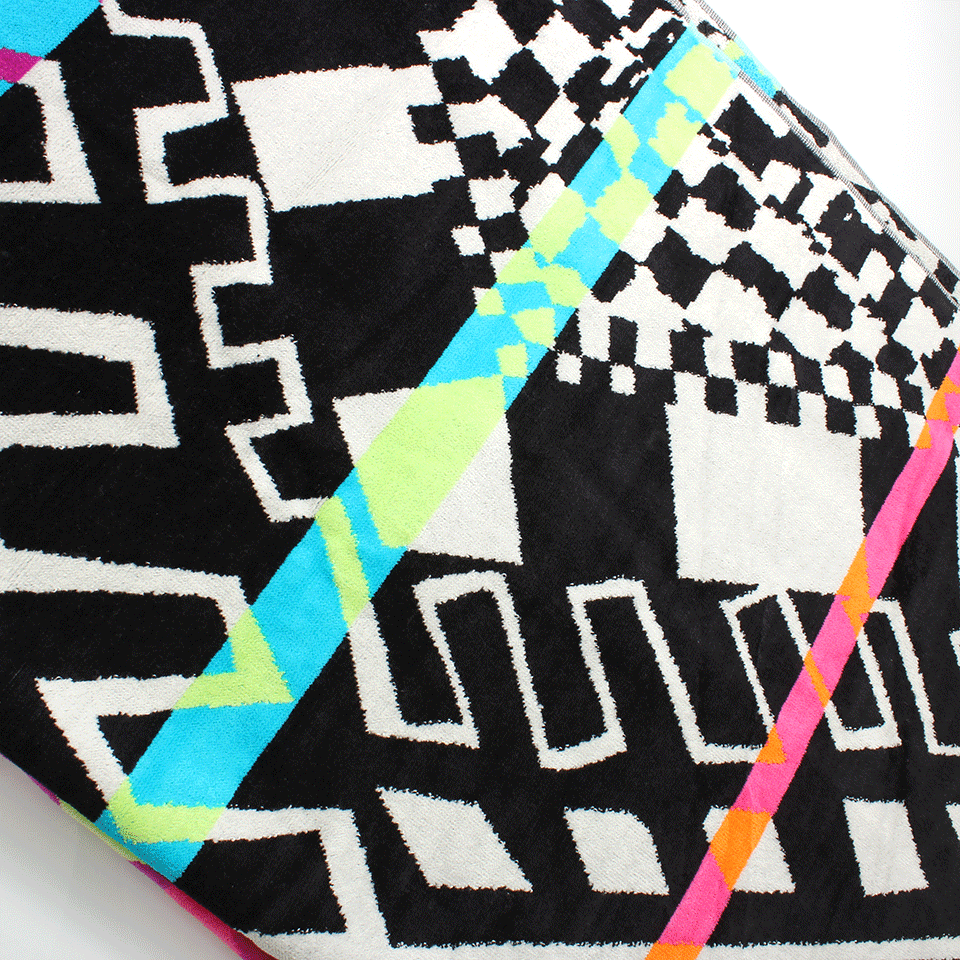 MARA HOFFMAN-Horizon Beach Towel-WHT/MLTI