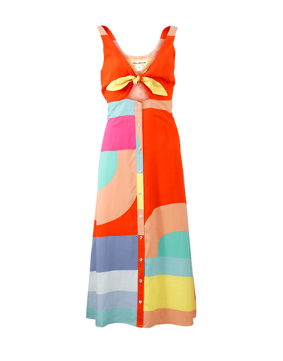 MARA HOFFMAN-Tie Front Midi Dress-