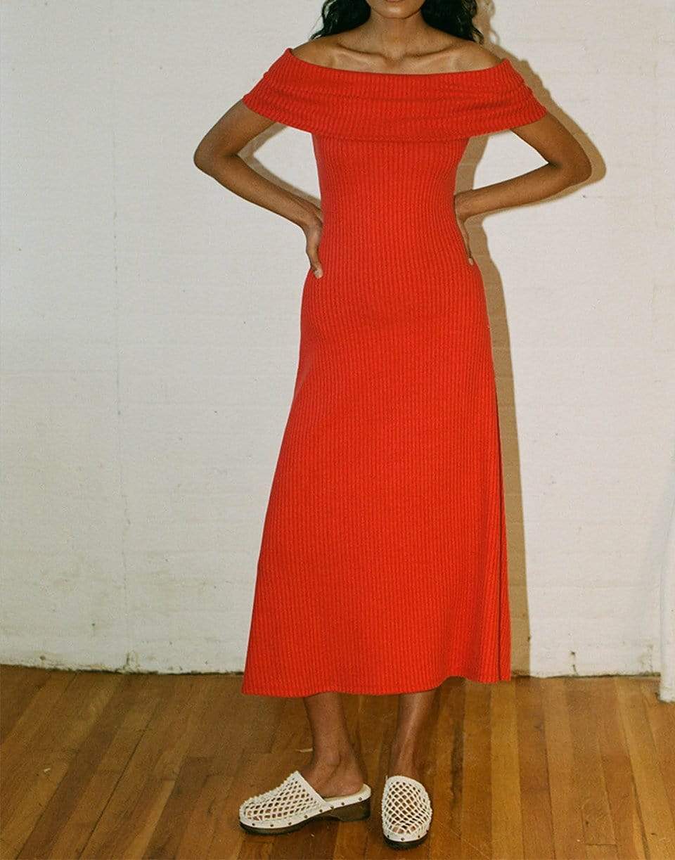 MARA HOFFMAN-Red Knit Imogen Dress-