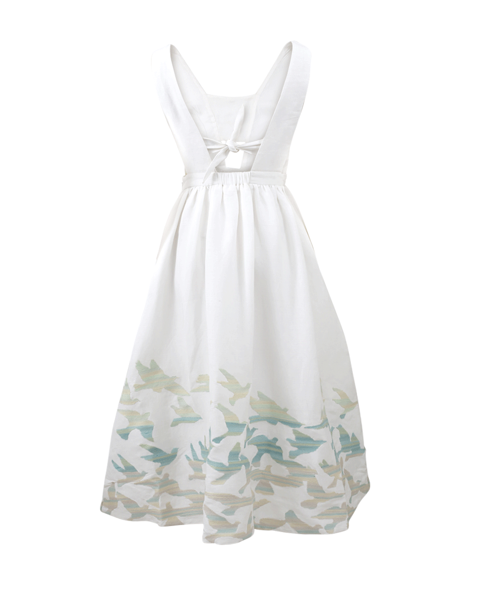 MARA HOFFMAN-Embroidered Tie Back Dress-WHITE