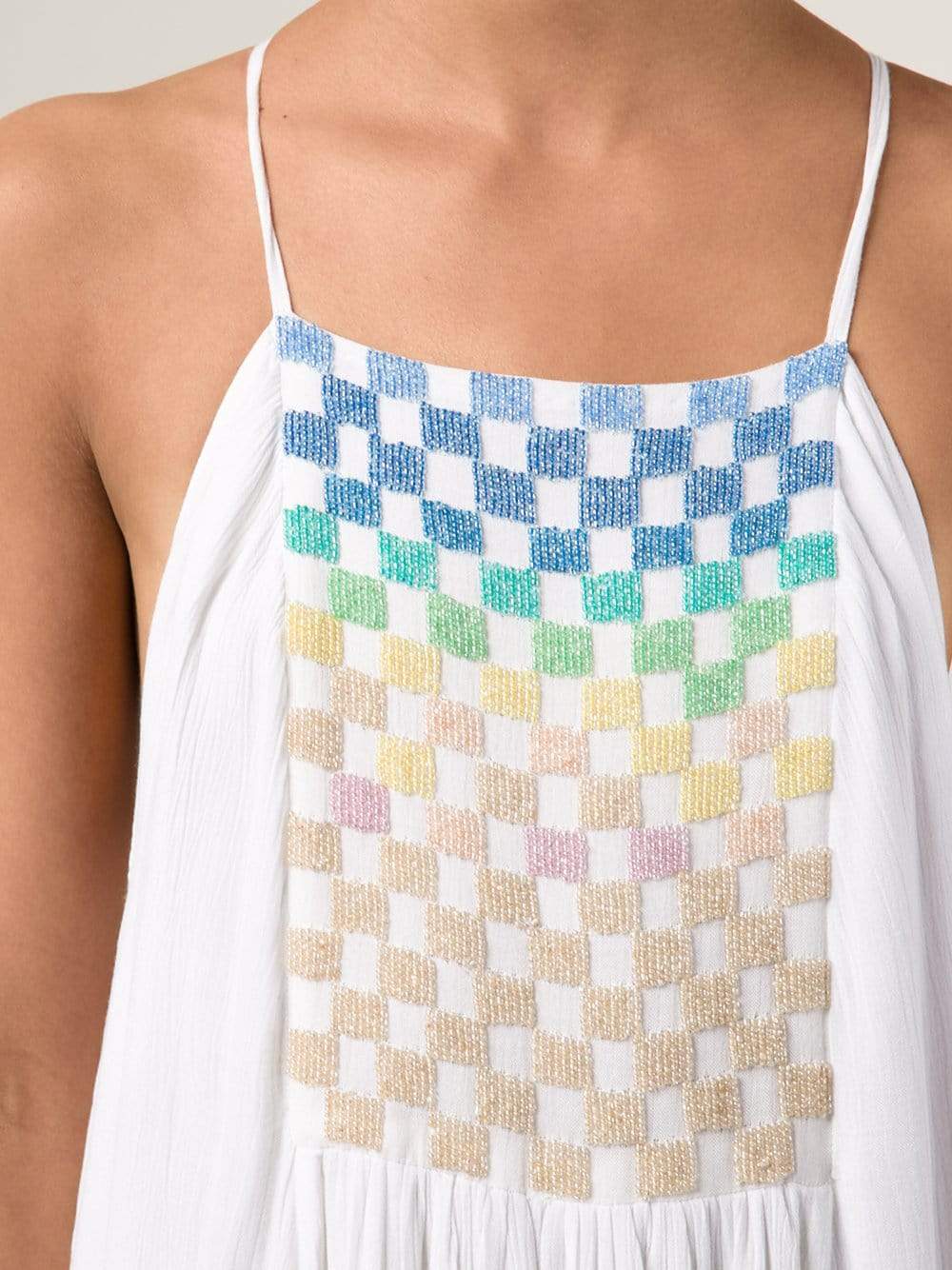 MARA HOFFMAN-Linen Beaded Trapeze Dress-