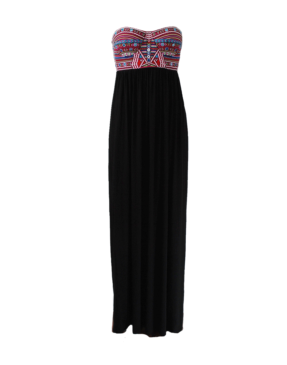 MARA HOFFMAN-Mirror Embroidered Strapless Dress-