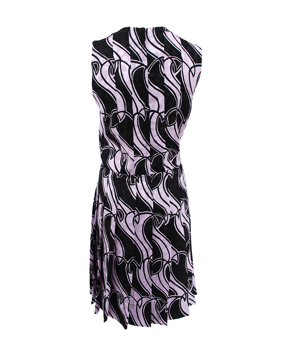 MARC JACOBS-Sleeveless Wave Print Crewneck Dress-