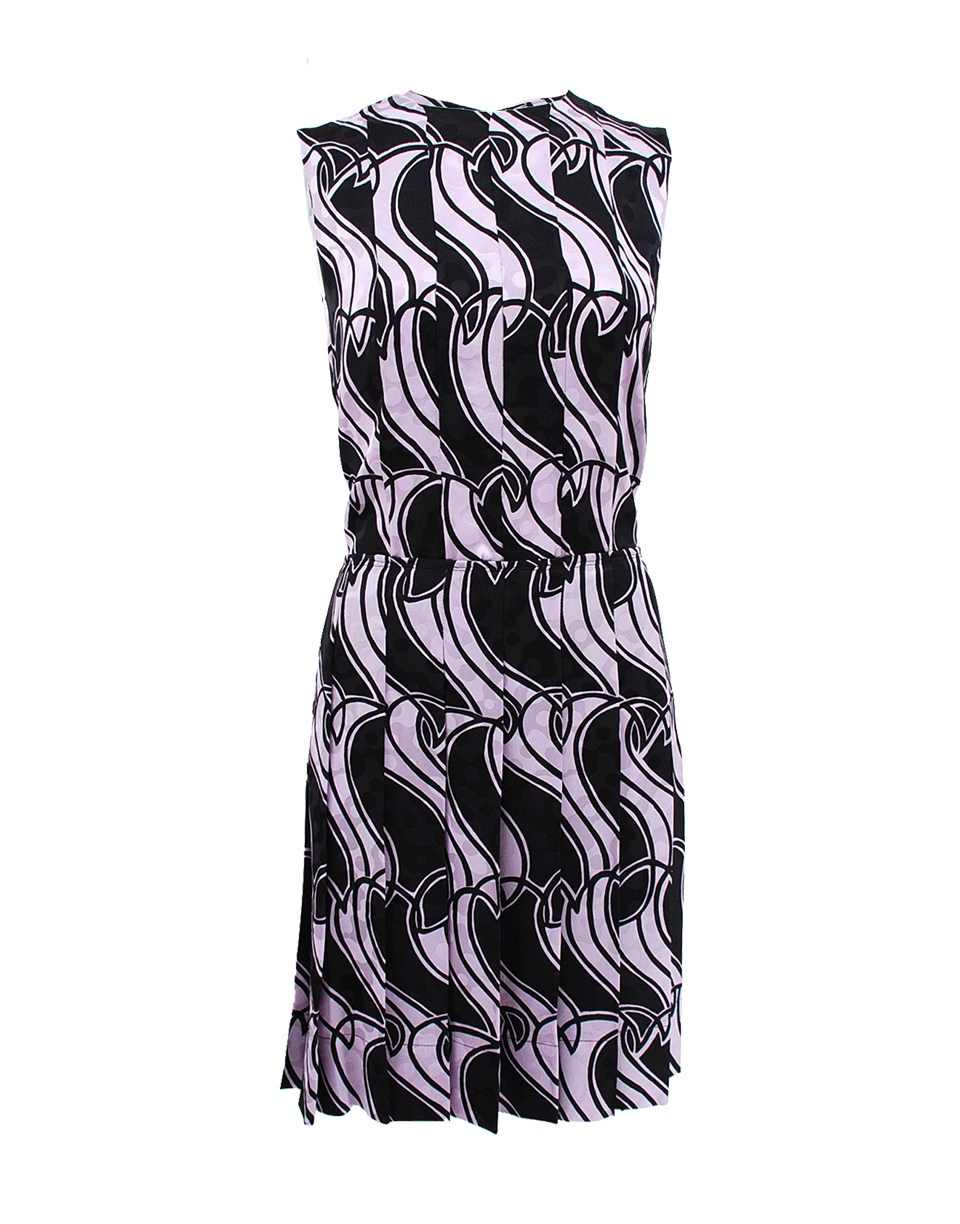 MARC JACOBS-Sleeveless Wave Print Crewneck Dress-