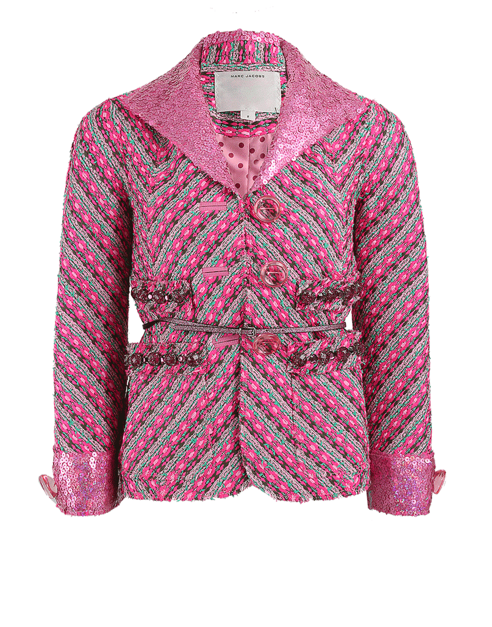 MARC JACOBS-Sequin Collar Tweed Jacket-