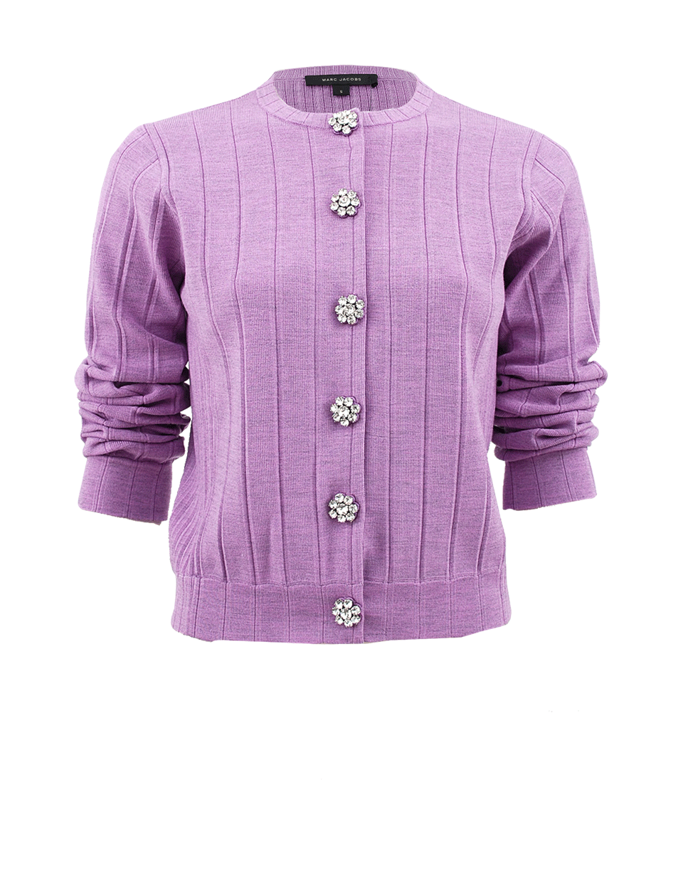 MARC JACOBS-Quarter Sleeve Jewel Button Sweater-