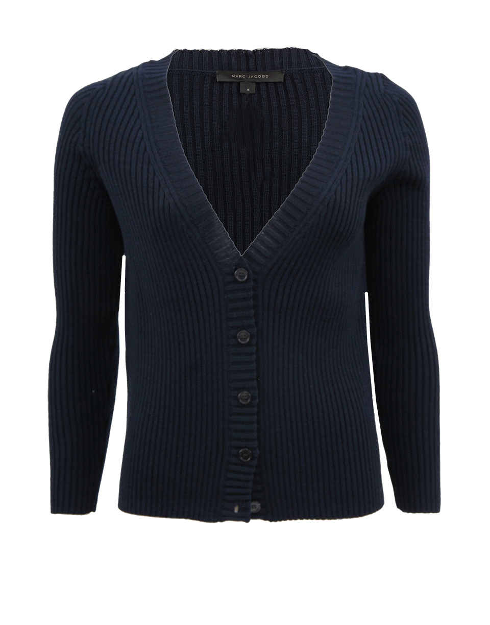 MARC JACOBS-Navy V-Neck Cardigan-NAVY