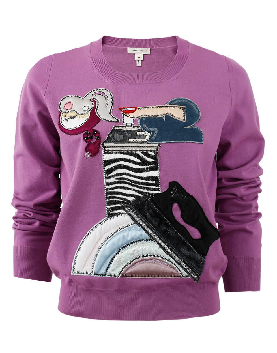MARC JACOBS-Embroidered Sweater-AMETHYST